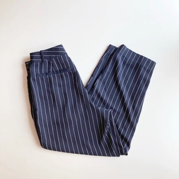 Aritzia Babaton Modesto Blue White Pinstripe 2 pants tailored wide leg pants - Picture 2 of 10